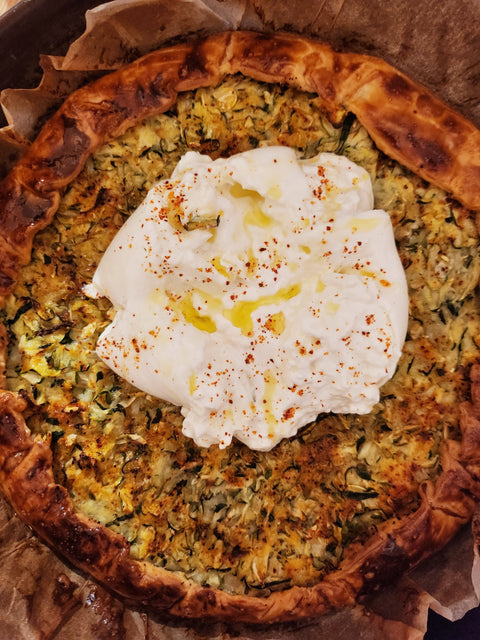 Recette de Tarte Courgette & Burrata