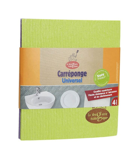 Lot de 4 carrés éponge cellulose