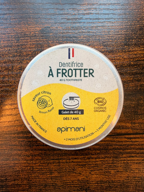 Dentifrice Solide À Frotter Bio – Octabulle | Menthe & Citron COSMOS ORGANIC Fabriqué à Bordeaux 40g