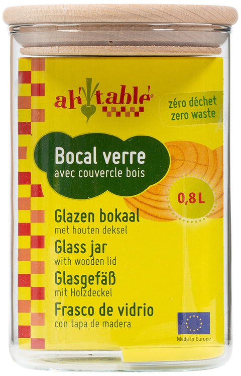 Bocal verre bois