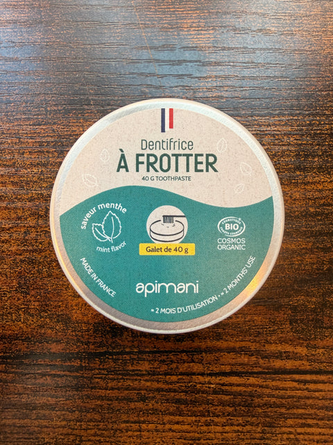 Dentifrice Solide À Frotter Bio – Octabulle | Menthe & Citron COSMOS ORGANIC Fabriqué à Bordeaux 40g