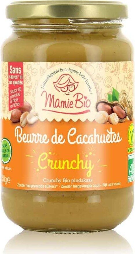 Beurre de cacahuetes crunchy bio