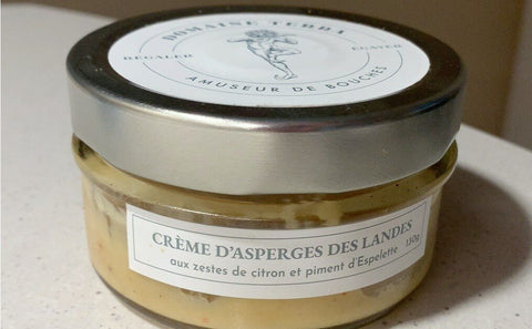 Crème d'asperges des landes aux zestes de citron