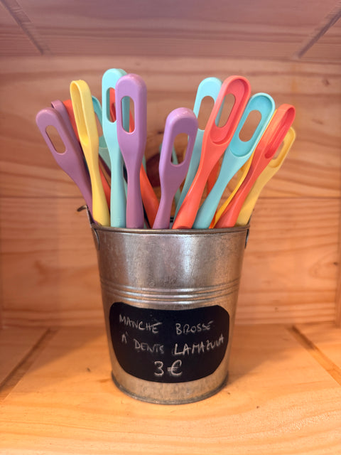 MANCHE BROSSE A DENT LILAS LAMAZUNA