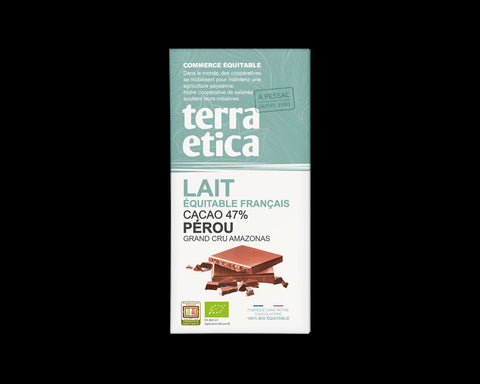 Tablette chocolat au lait 47% Pérou